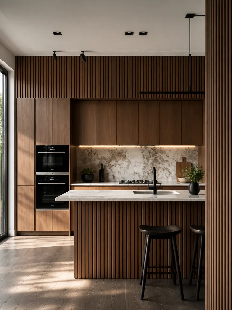 Slat Wall Kitchen Luxury editorial staging