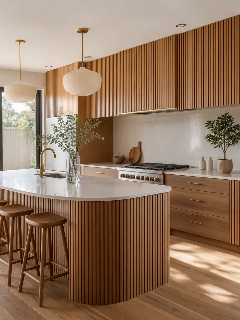 Slat Wall Kitchen Warm residential staging