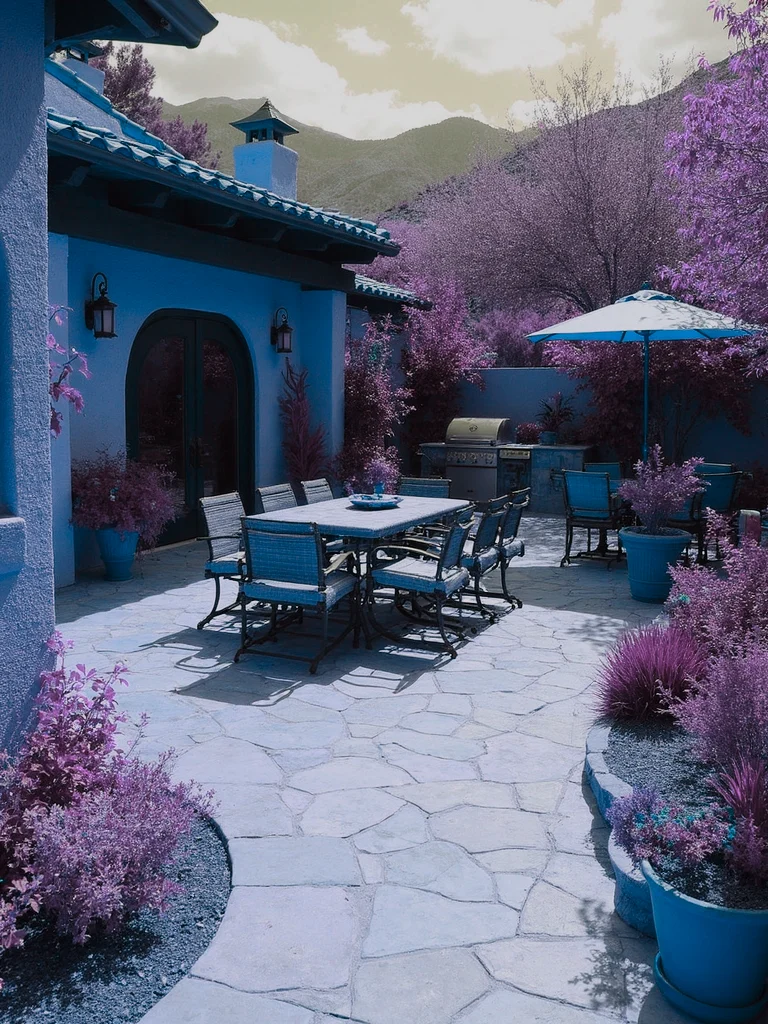 Slate Tile Patio Luxury editorial staging