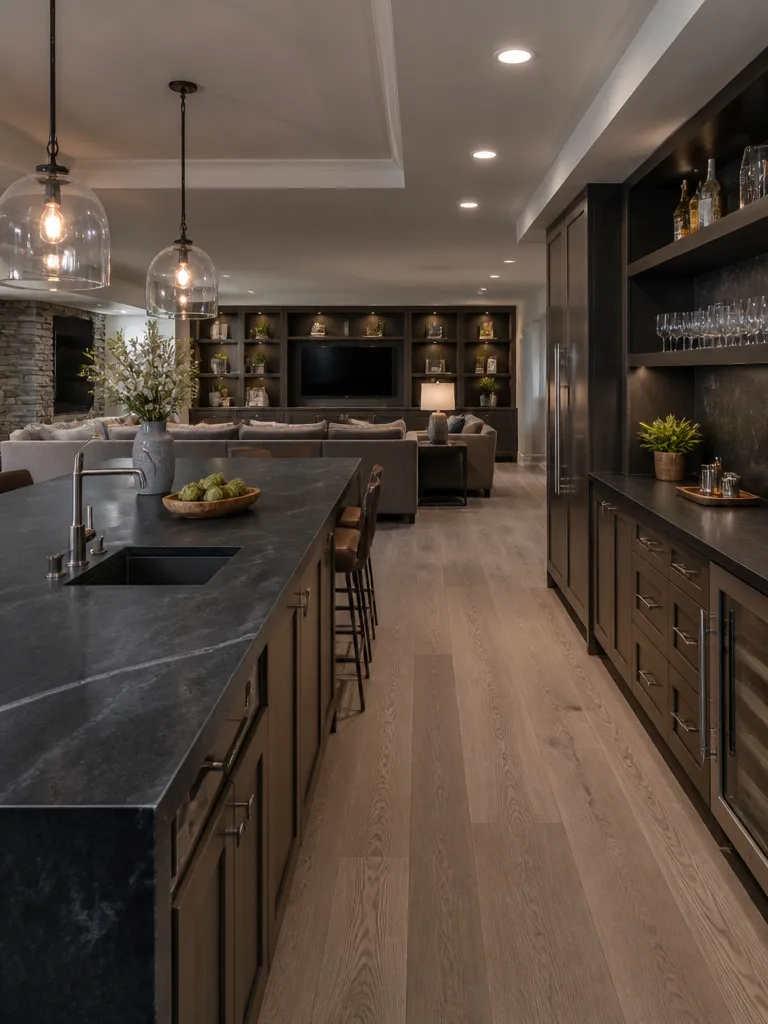 Soapstone Countertops Basement Luxury editorial staging