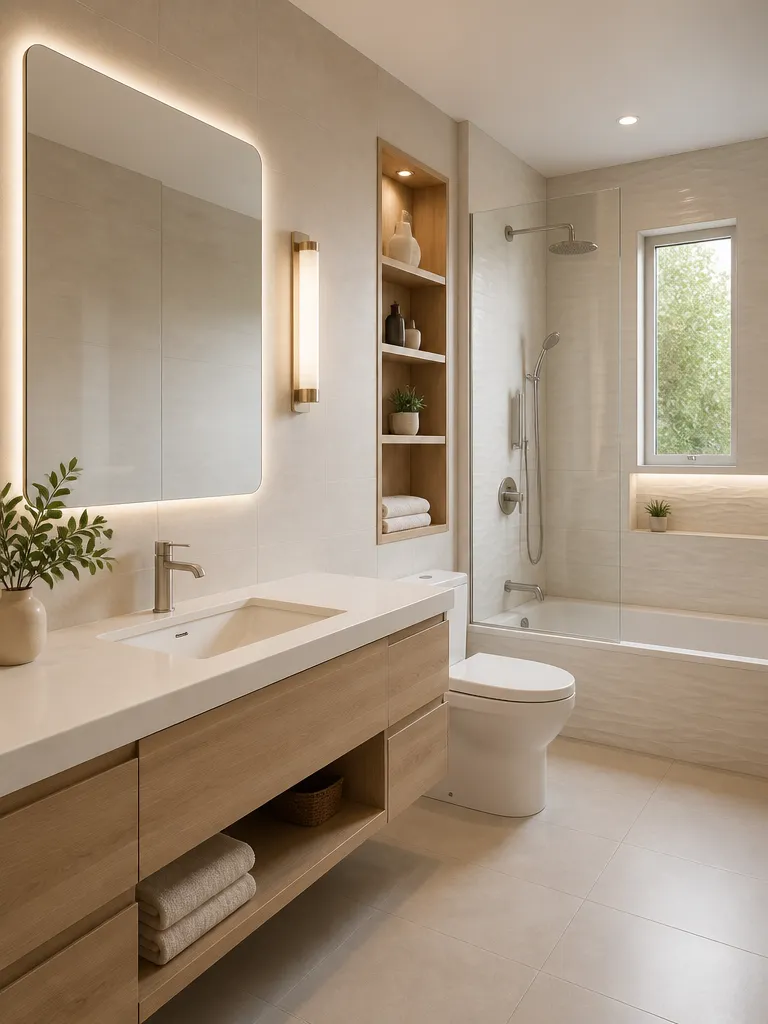Solid Surface Countertops Bathroom Warm residential staging