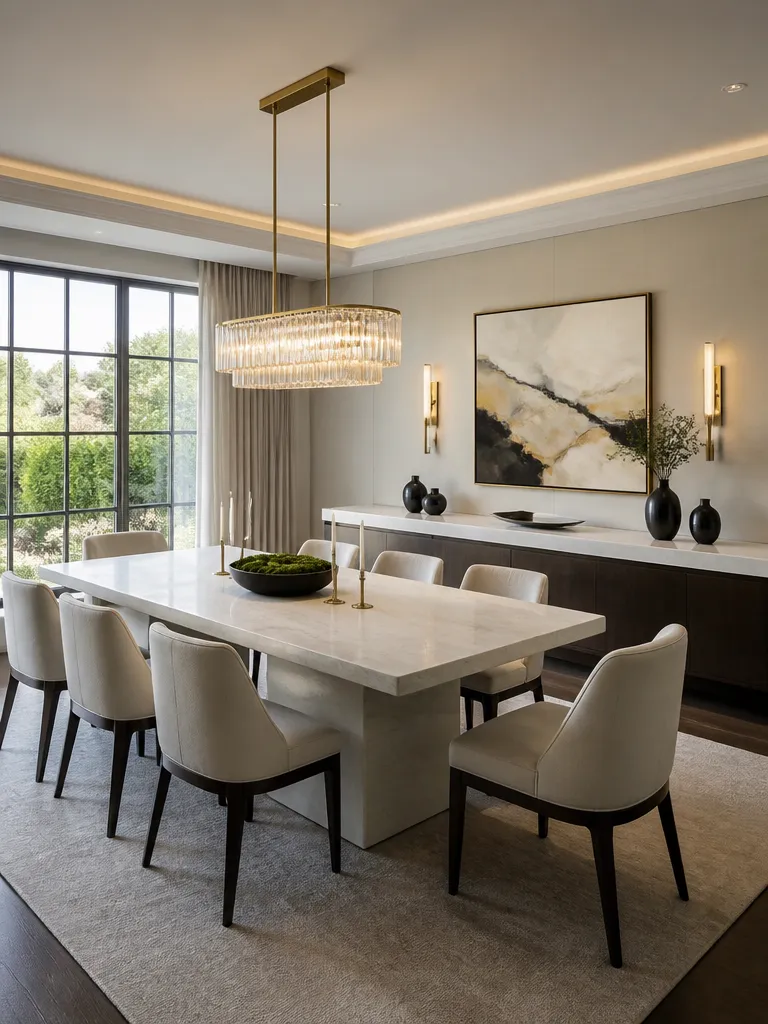 Solid Surface Countertops Dining Room Luxury editorial staging