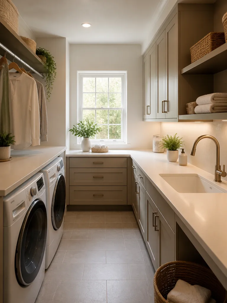 Solid Surface Countertops Laundry Room Warm residential staging