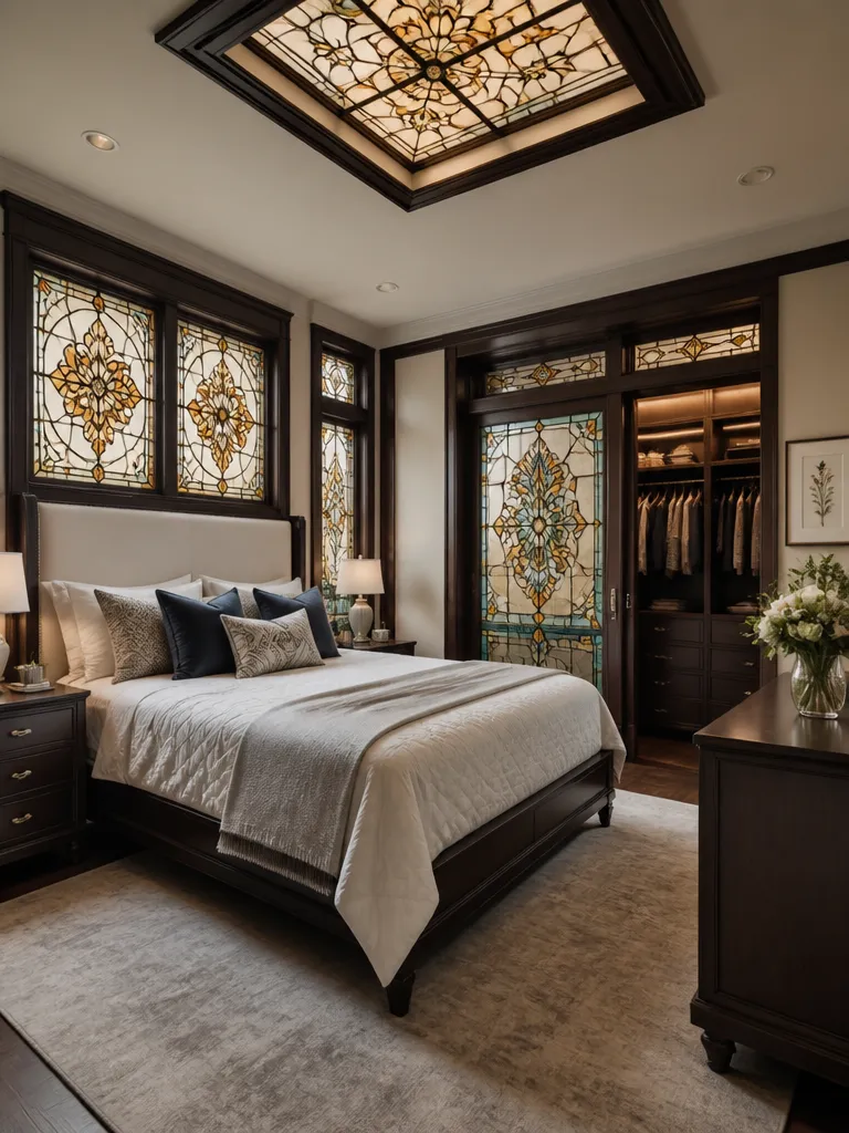 Stained Glass Bedroom Luxury editorial staging