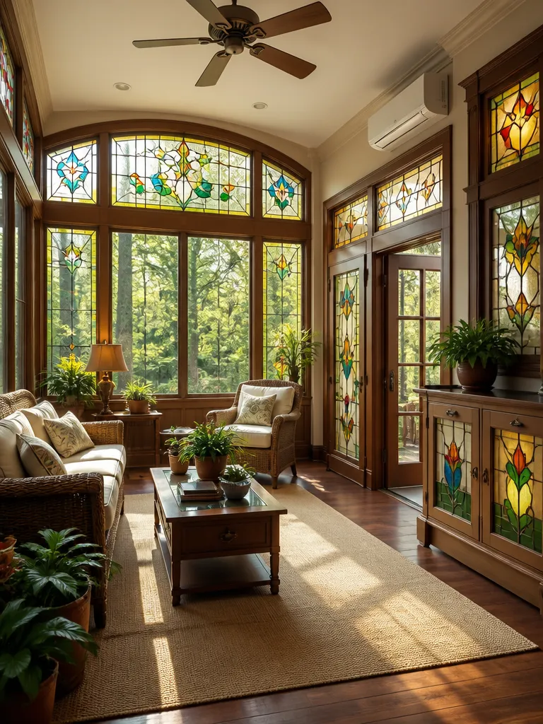 Stained Glass Sunroom Warm residential staging
