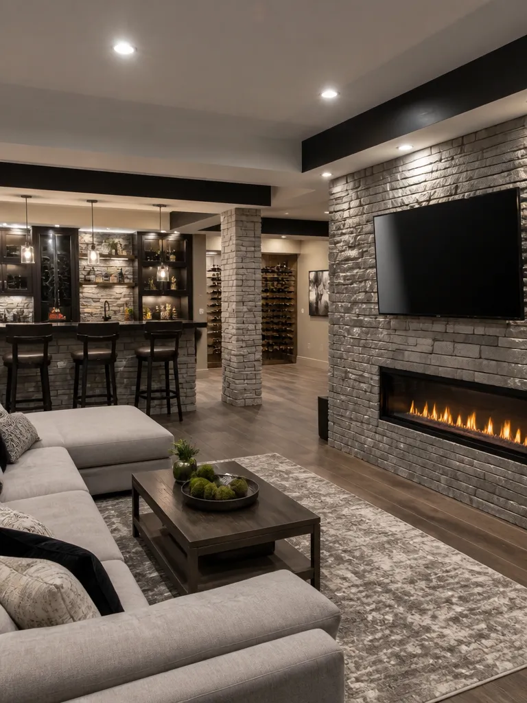 Stone Veneer Basement