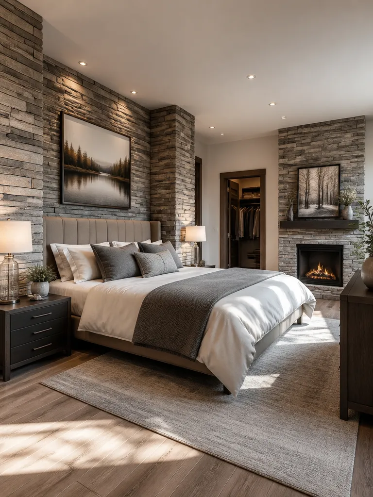 Stone Veneer Bedroom