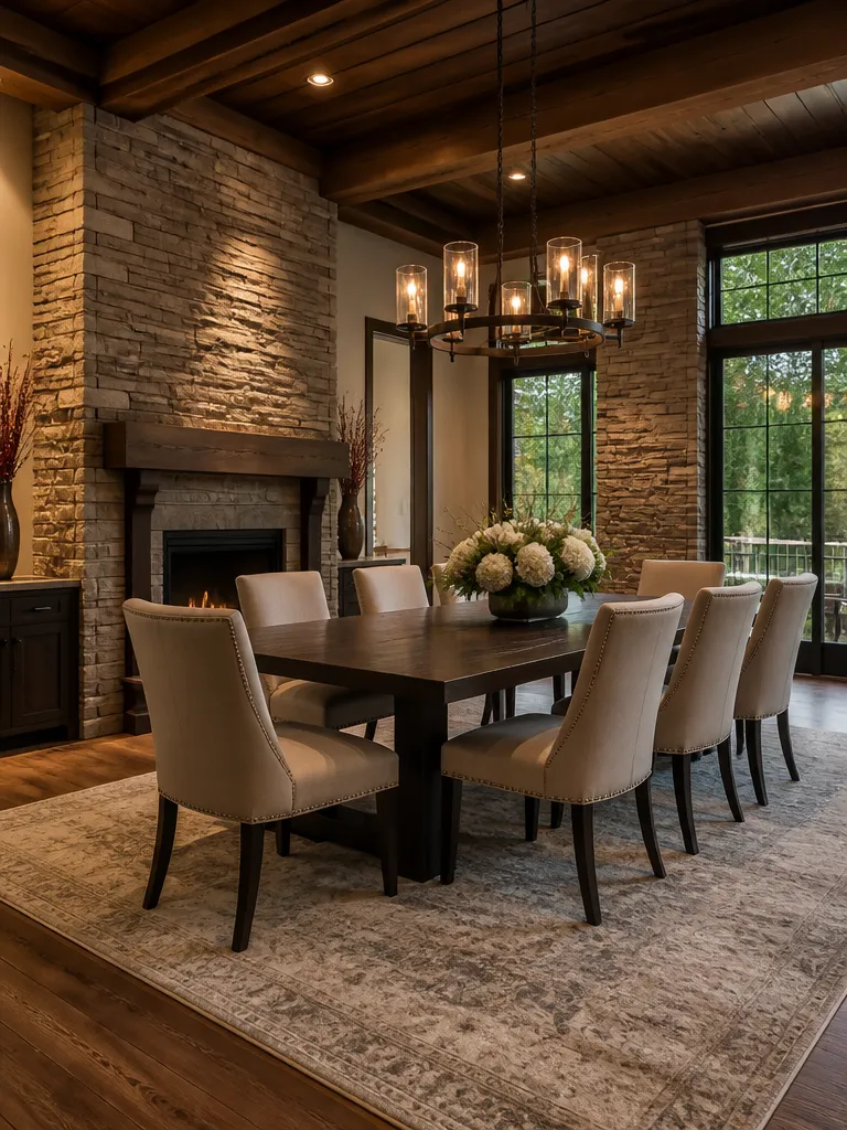 Stone Veneer Dining Room Luxury editorial staging