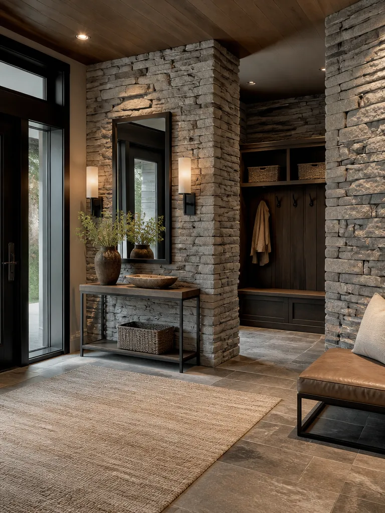 Stone Veneer Entryway Luxury editorial staging