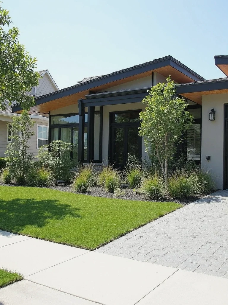 Stone Veneer Front Yard renovation material design