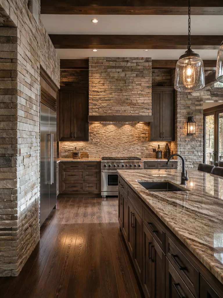 Stone Veneer Kitchen Luxury editorial staging