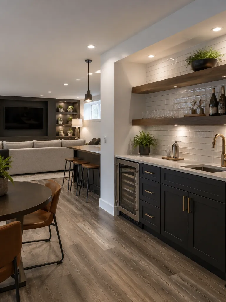 Subway Tile Basement Luxury editorial staging