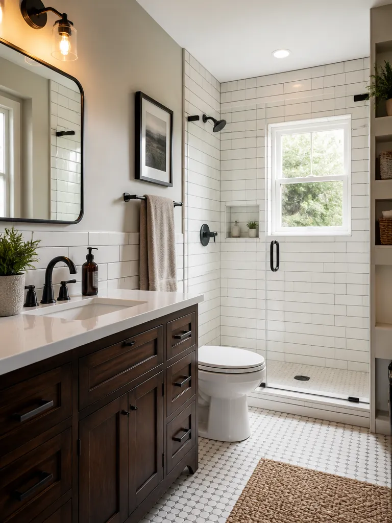 Subway Tile Bathroom Warm residential staging