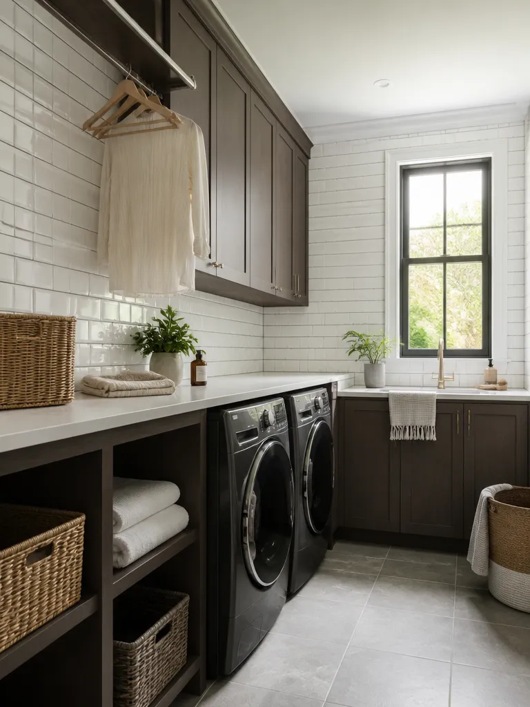Subway Tile Laundry Room Luxury editorial staging