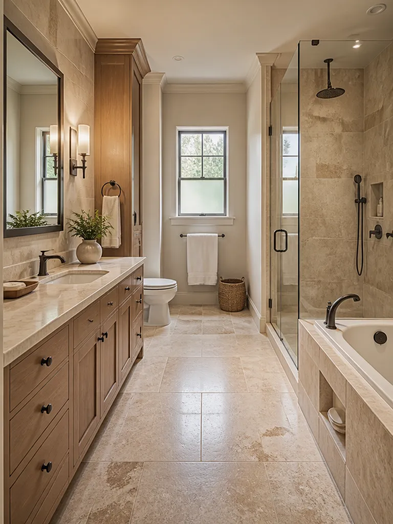 Travertine Tile Bathroom