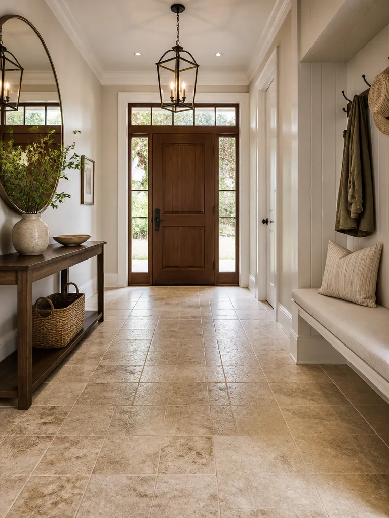 Travertine Tile Entryway
