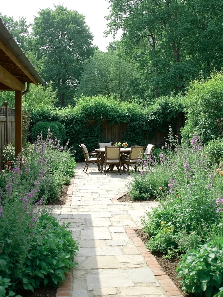 Travertine Tile Patio Warm residential staging