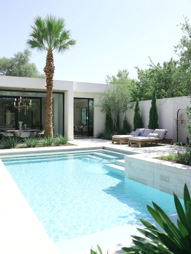 Travertine Tile Pool Area renovation material design
