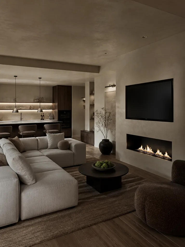 Venetian Plaster Basement Luxury editorial staging