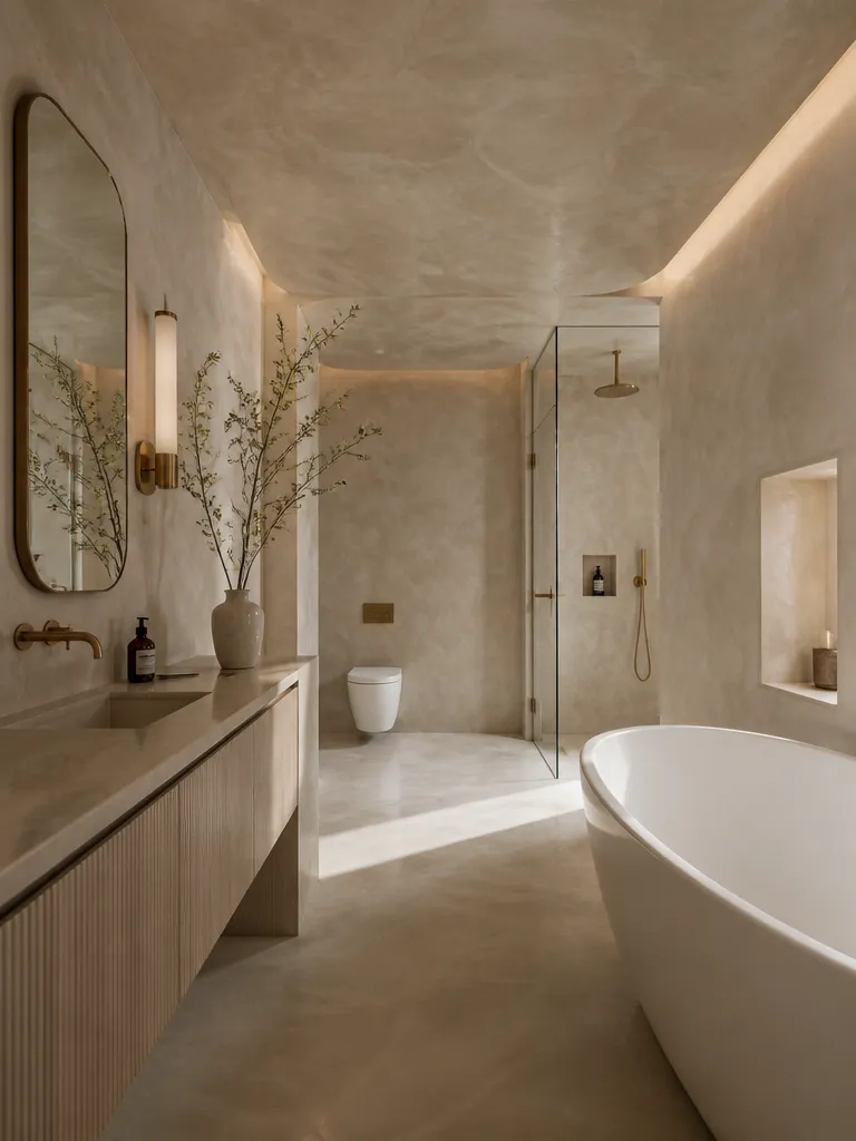 Venetian Plaster Bathroom Luxury editorial staging