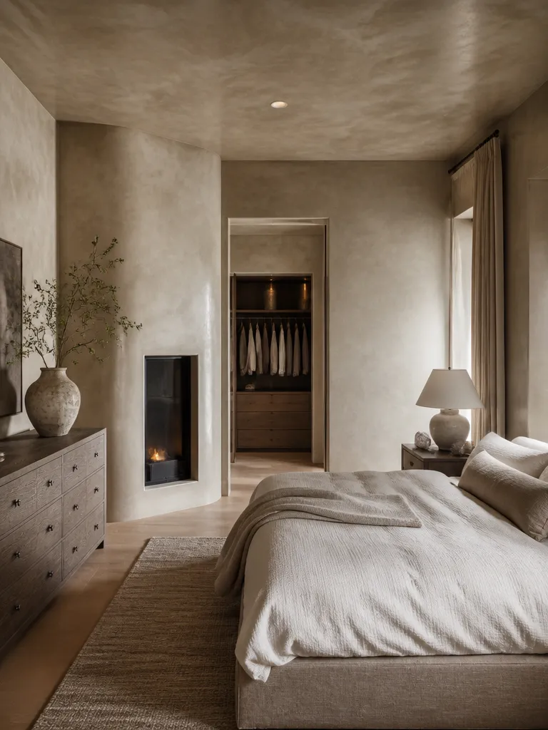Venetian Plaster Bedroom Luxury editorial staging
