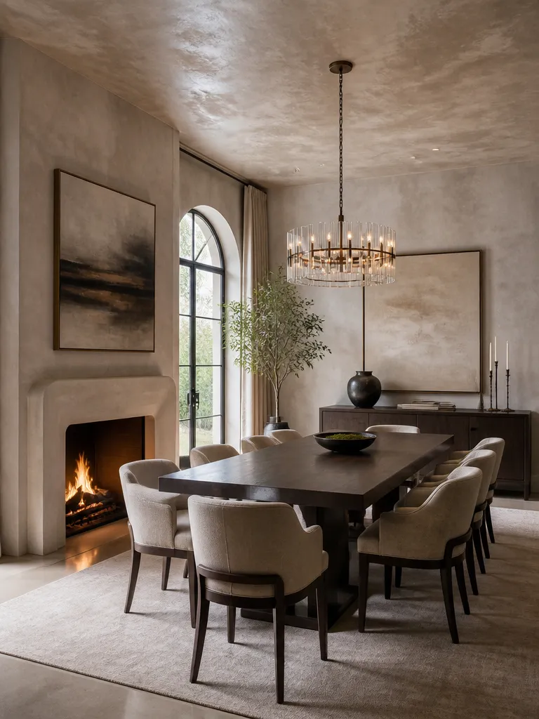 Venetian Plaster Dining Room Luxury editorial staging