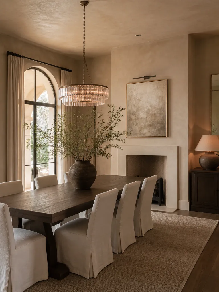 Venetian Plaster Dining Room Warm residential staging