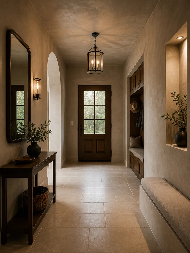 Venetian Plaster Entryway Warm residential staging