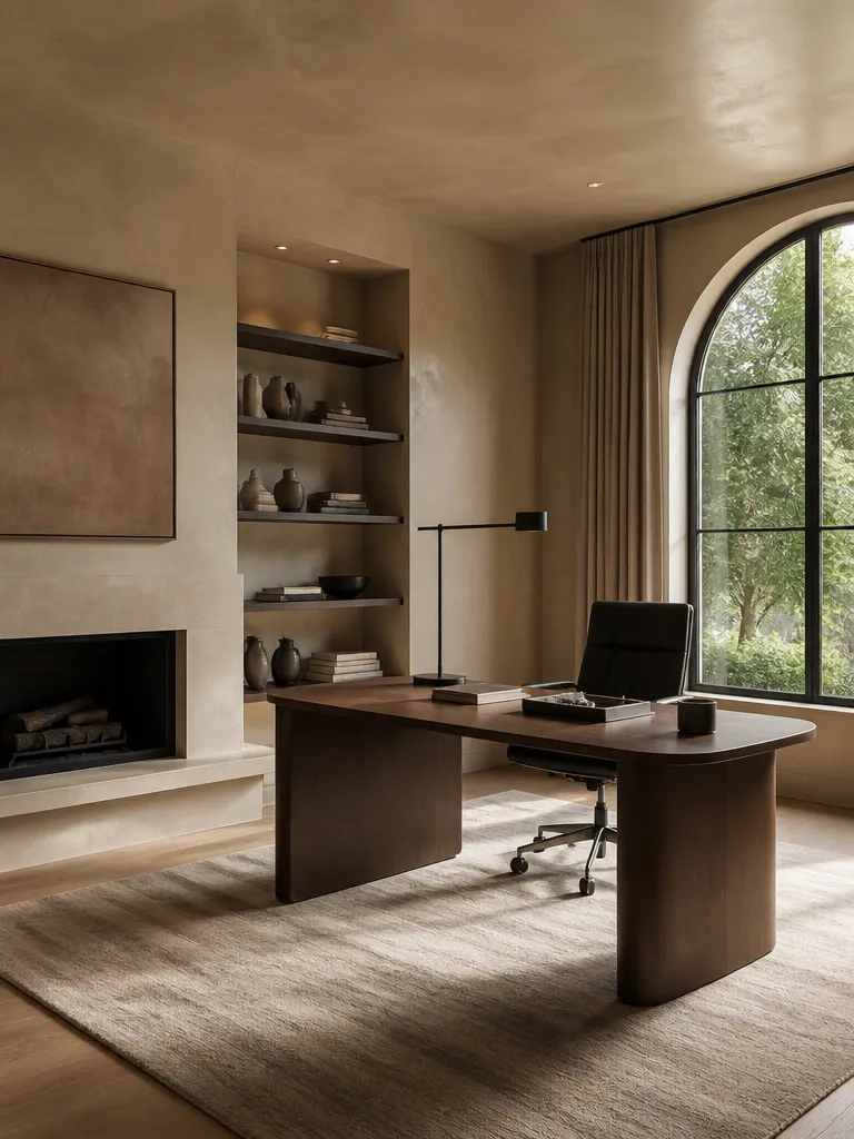 Venetian Plaster Home Office Luxury editorial staging