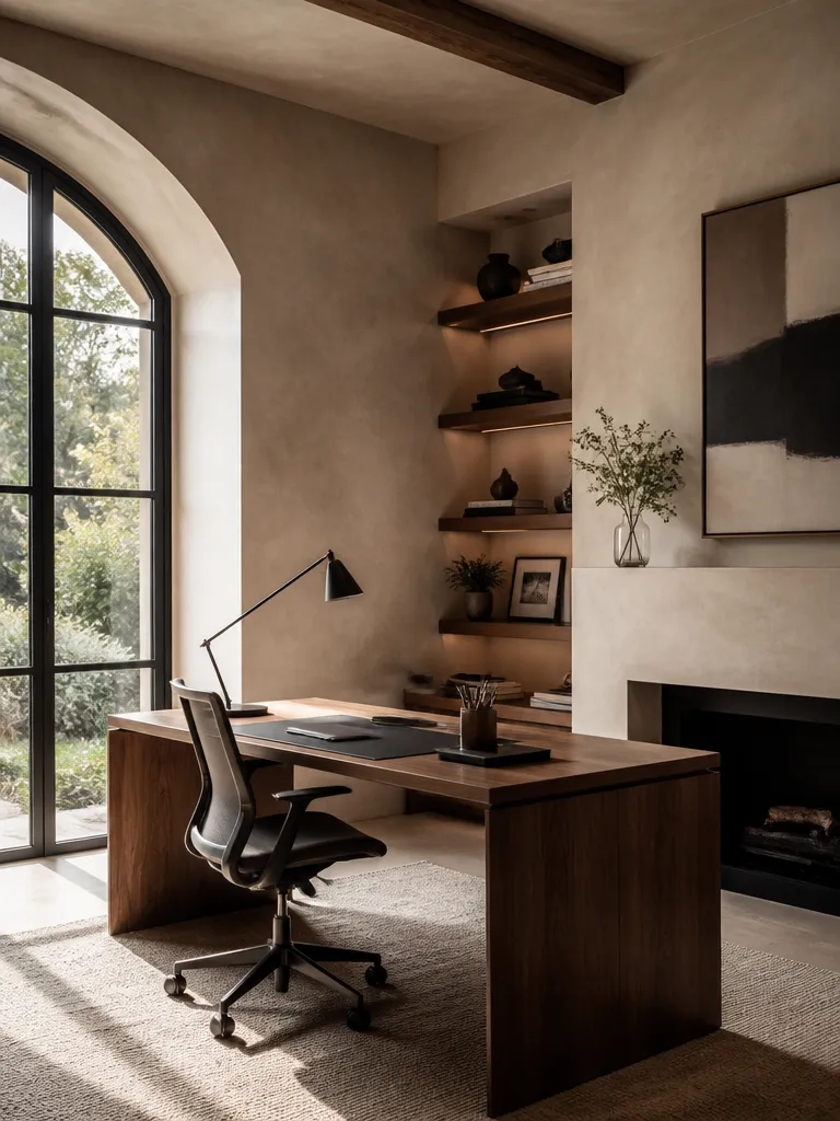 Venetian Plaster Home Office Warm residential staging