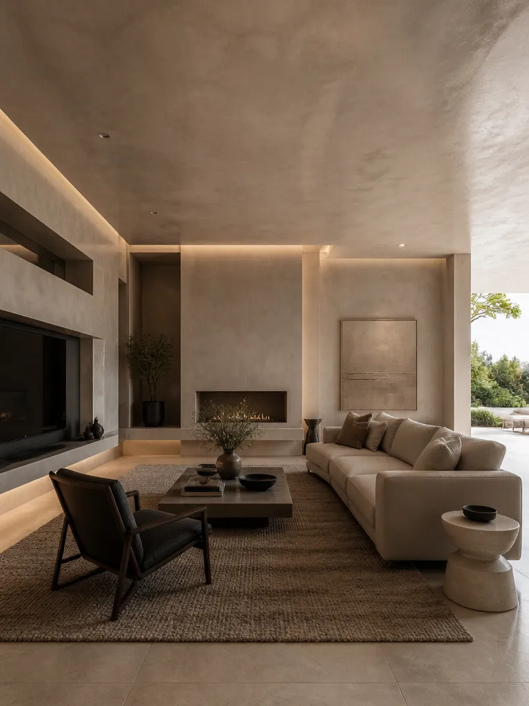 Venetian Plaster Living Room Luxury editorial staging