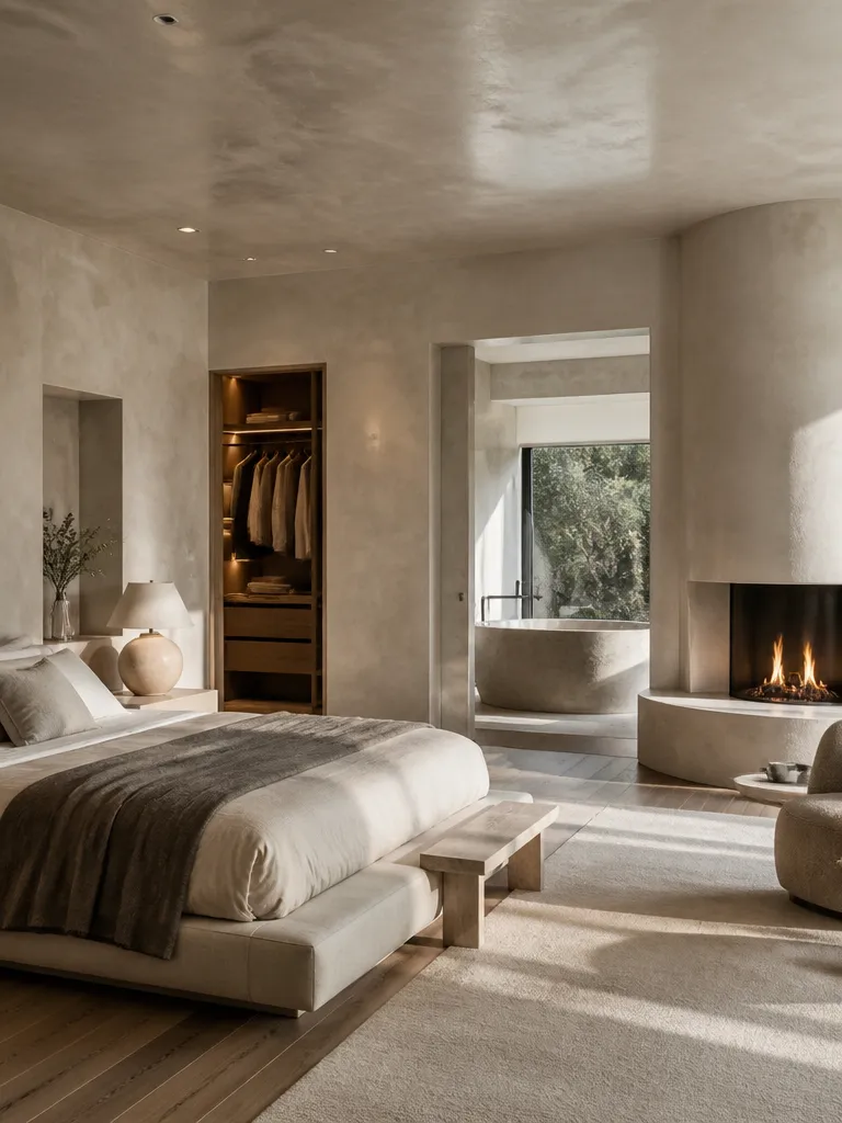 Venetian Plaster Master Bedroom Luxury editorial staging