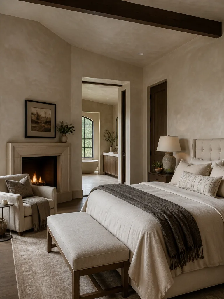 Venetian Plaster Master Bedroom Warm residential staging