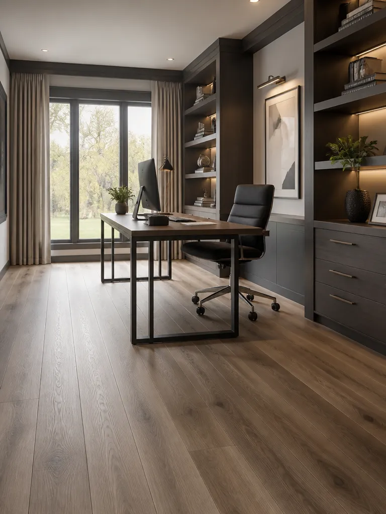 Vinyl Plank Flooring Home Office Luxury editorial staging