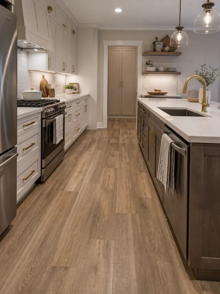 Vinyl Plank Flooring Kitchen Warm residential staging