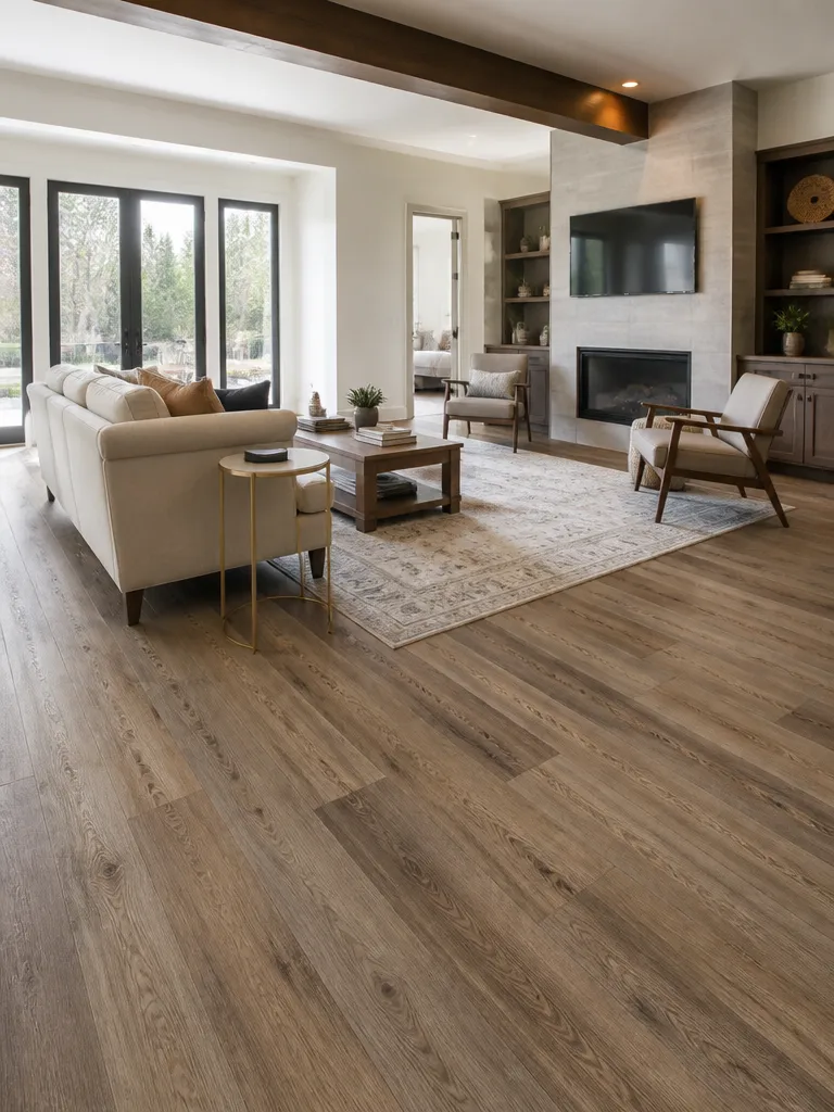 Vinyl Plank Flooring Living Room Warm residential staging