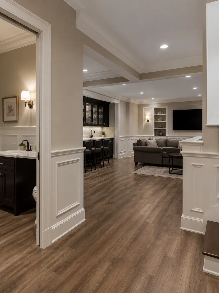 Wainscoting Basement Luxury editorial staging