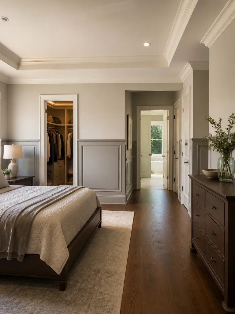 Wainscoting Bedroom Luxury editorial staging