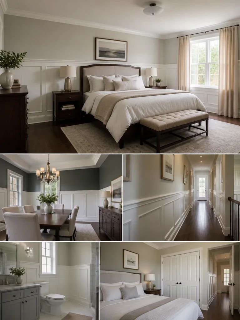 Wainscoting Bedroom Warm residential staging