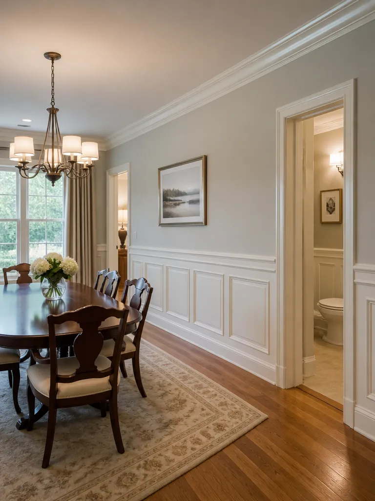 Wainscoting Dining Room Warm residential staging