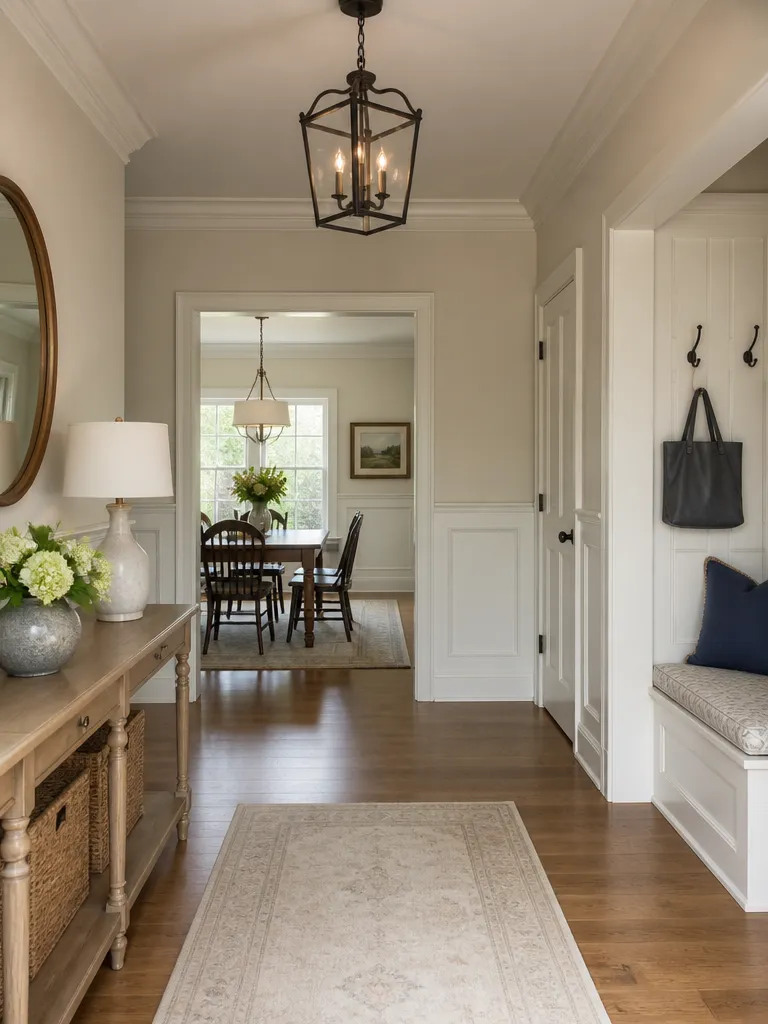 Wainscoting Entryway Warm residential staging