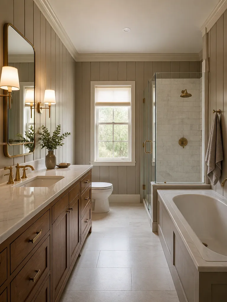 Wall Paneling Bathroom Warm residential staging