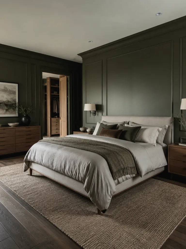 Wall Paneling Bedroom Warm residential staging