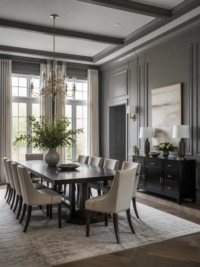 Wall Paneling Dining Room Luxury editorial staging