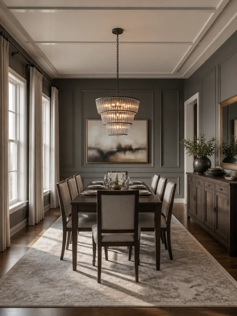 Wall Paneling Dining Room Warm residential staging
