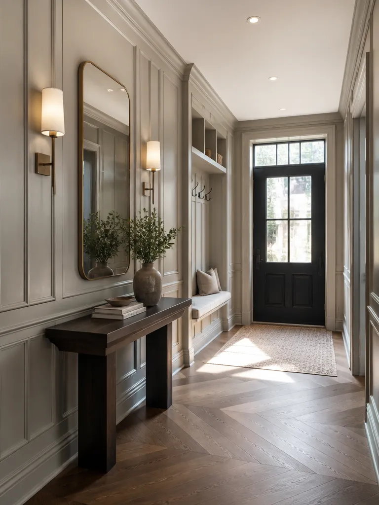 Wall Paneling Entryway Luxury editorial staging