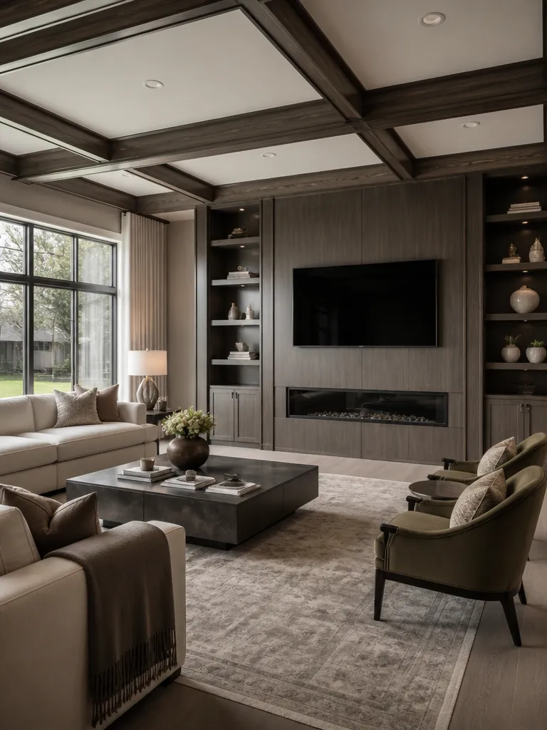 Wall Paneling Living Room Luxury editorial staging