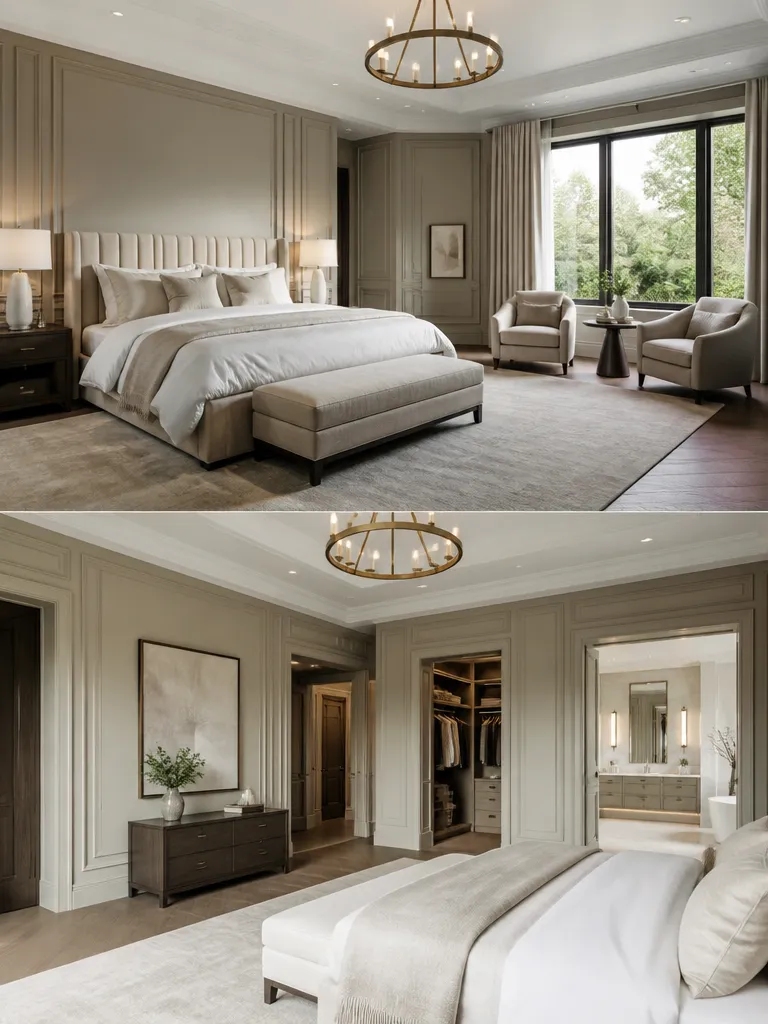 Wall Paneling Master Bedroom Luxury editorial staging