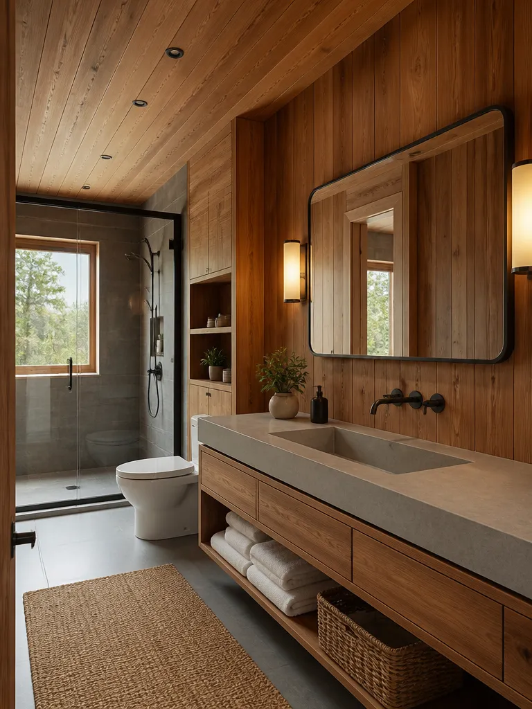 Wood Paneling Bathroom