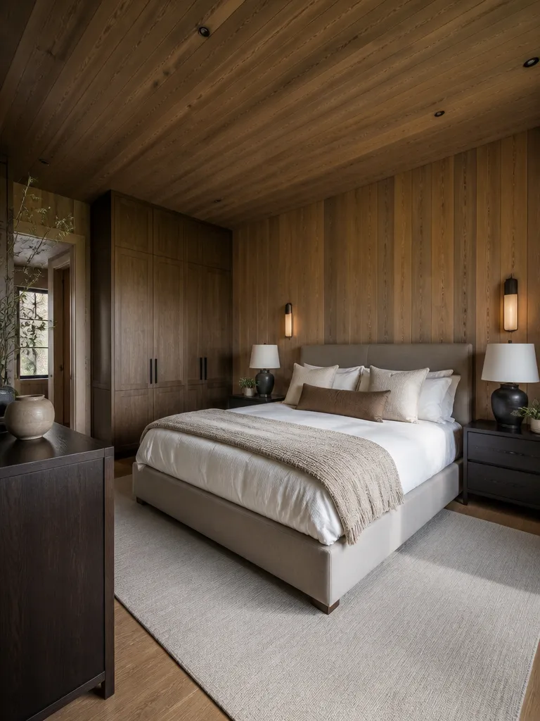 Wood Paneling Bedroom
